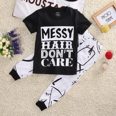 

2PCs Fashion Kids Baby Kids T-shirt Tops & Pants Outfits Set Casual Clothes 2-8Y