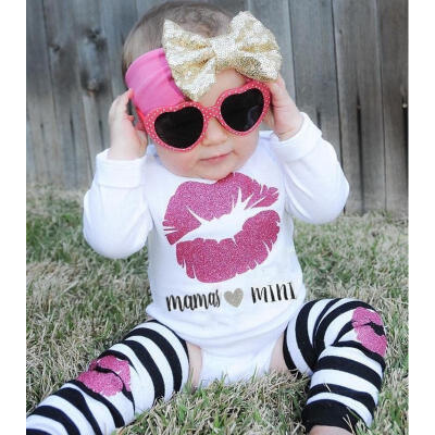 

3pcs Newborn Baby Girl Infant Romper Jumpsuit Playsuit Leggings Clothes Outfits