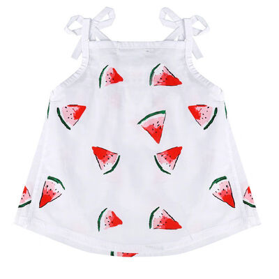 

Baby Girl Summer Bowknots Harness Kids Clothing Suits Watermelon-printing Children Sets