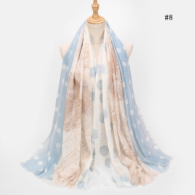 

Scarf female spring new Korean version of the dot point foreign trade thin section sunscreen shawl shawl cotton&linen scarf female