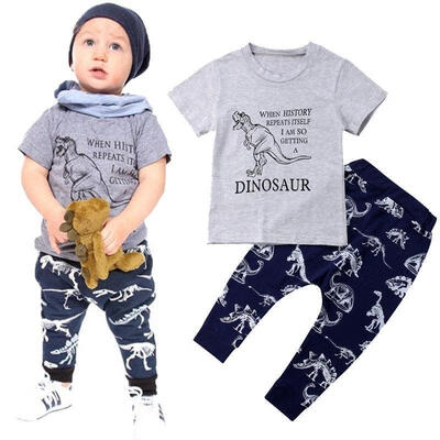 

2Pcs Toddler Kids Baby Boys Dinosaur Tops T-shirt Pants Leggings Outfits Set Clothes 1-6Y