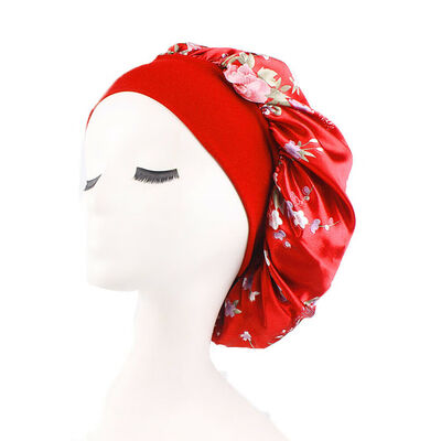 

Silk Night Sleep Cap Hair Bonnet Hat Head Cover Satin Wide Adjust Elastic Band