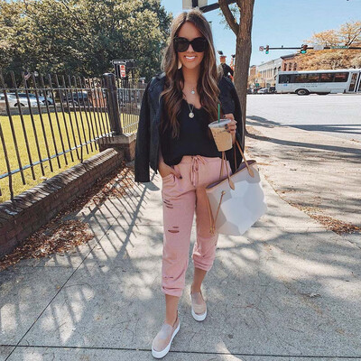 

Women Hole Skinny Pants Harem Slim Legging Ladies Casual Stretch Trousers