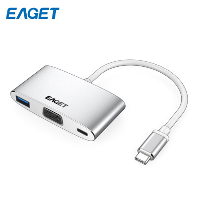 

EAGET CH12 Type-C to VGA Adapter Multiport USB 30 Hub Video Converter Support PD