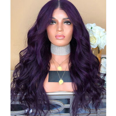 

〖Follure〗70CM Natural Purple Party Wig Female Long Curly Hair Fashion Synthetic Wig