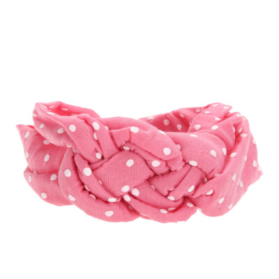 

Kids Baby Girl Cotton Twisted Headband Turban Dot Knot Headwear Headwrap