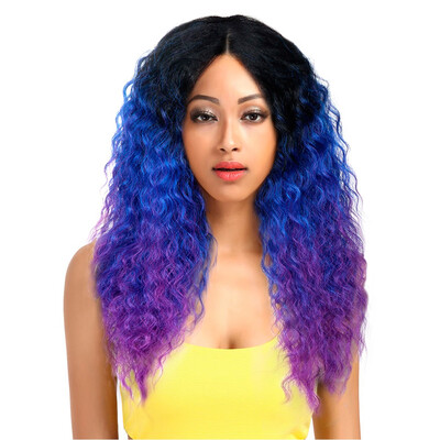 

Noble Hair Lace Front Ombre Blonde Wig 26inch Long Curl Kanekalon Synthetic Wigs For Black Women 16 COLOUR Free Shipping