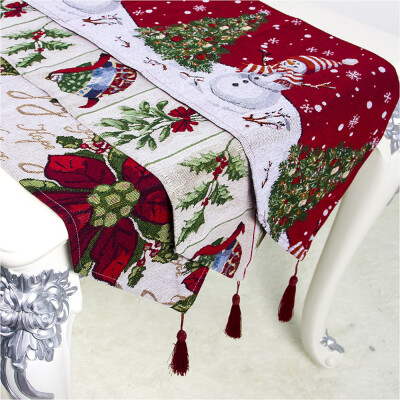 

Printed Table Runner Christmas Table Cloth Cover for Home New Year Decoration