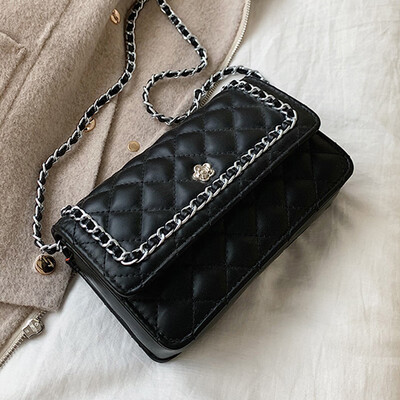 

Womens handbags 2019 new fashion Joker chain Lingge small fragrance Mori Korean version of shoulder Messenger bag