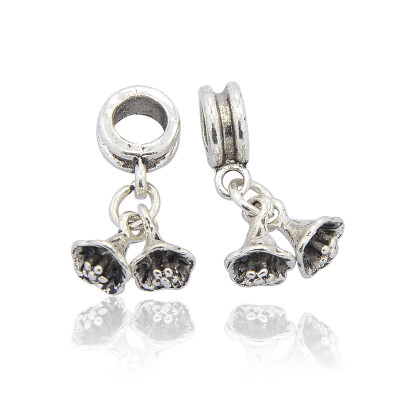 

Tibetan Style Alloy European Dangle Beads Large Hole Flower Beads Petunia Antique Silver 22mm Hole 5mm