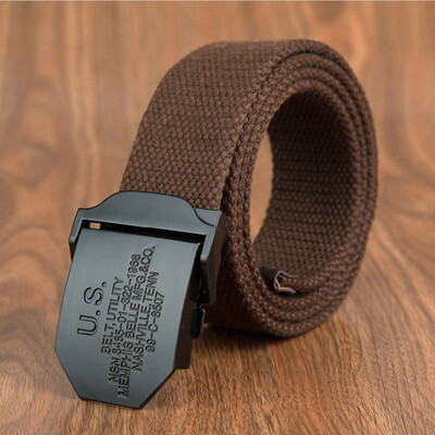 

New canvas Men belt trend weaving Alloy Automatic buckle Men&Women belt outdoor casual sport high quality cowboy belt