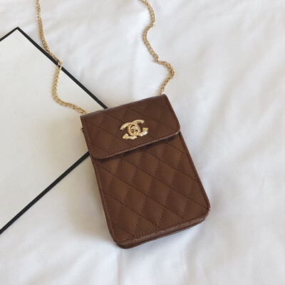 

2019 new casual temperament Sen wild Messenger cell phone bag Korean fashion simple rhombic chain shoulder bag