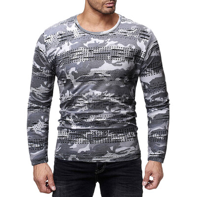 

Camouflage Printed Patchworks Slim Fit T-shirt