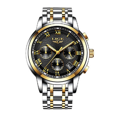 

LIGE Stainless Steel Business Watch Men Sports Quartz Watch Multi-Functional Fashion Luxury Wristwatch