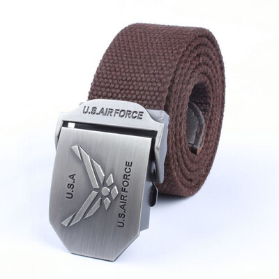

Hot selling new Unisex belt high quality canvas weaving Alloy Automatic buckle Men belt outdoor casual Men&Women cowboy belt
