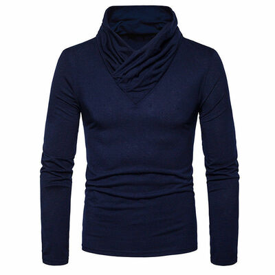 

Men Long Sleeve Pullover High Neck Turtleneck Stretch Slim Basic T Shirt Tee Top