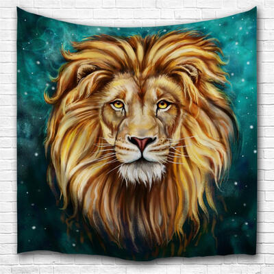 

Green Lion King 3D Digital Printing Home Wall Hanging Nature Art Fabric Tapestry for Bedroom Living Room Decorations