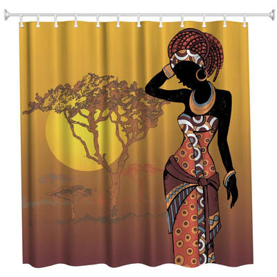 

The Woman in Sunset Polyester Shower Curtain Bathroom Curtain High Definition 3D Printing Water-Proof