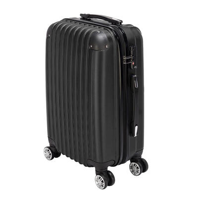 

20 Aluminum Hardcase Travel Luggage Suitcase Carry Rolling Casters Wheel Black