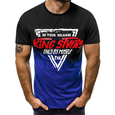 

O-Neck T-Shirt Short-Sleeved Letter Print Tees Summer Casual Top For Men
