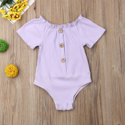 

Infant Baby Kids Girls Solid Ruched Romper Sunsuit Bodysuit Casual Clothes