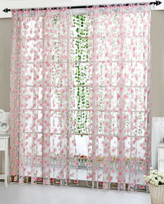 

Floral Tulle Voile Door Window Curtain Drape Panel Sheer Scarf Home Decor UK