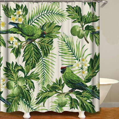 

Shower Curtain Flowers Trees Print Blackout Curtains Waterproof Mildew-proof Bathroom Curtain 71"x71"