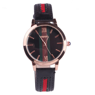 

European&Korean style retro vertical watch female student simple couple belt quartz watch