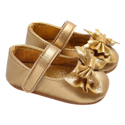 

Baby Infant Kids Girl Bow Leather Soft Sole Crib Toddler Newborn Shoes