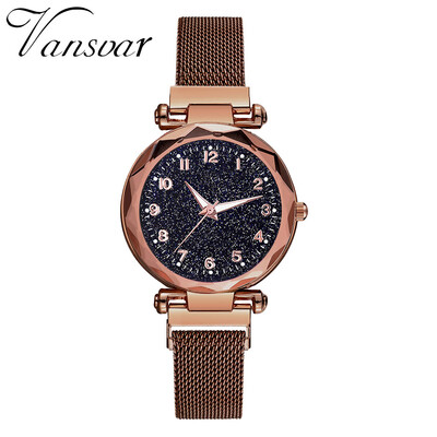 

Women Watches Luminous Dial Ladies Quartz Wristwatch Romantic Starry Sky Mesh Belt Strap Roman Numerals Clock Reloj Mujer 5050