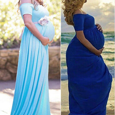 

Women Lace Maternity Dress Maxi Fancy Long Gown Pregnancy Photography Props Y