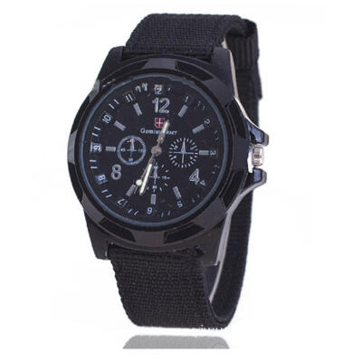 

Fashion Nylon Weave Strap Mens Quartz Watches Casual Sport Digital Wristwatches