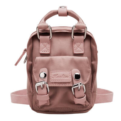 

Solid Color Hasp Backpack Women Mini Handbags Canvas Crossbody Knapsack