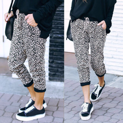 

Tailored Women Leopard Print Pants Women Sports Casual Pants