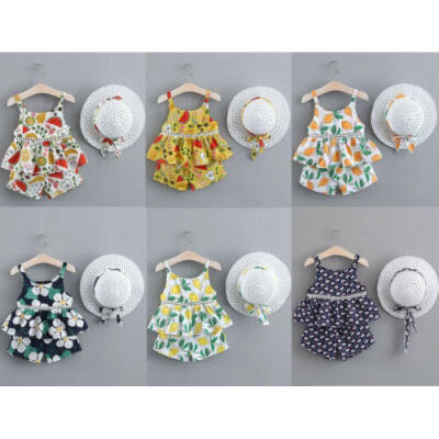 

AU Infant Baby Girls Casual Clothes Summer T-Shirt TopsShort Pants Kids Outfits