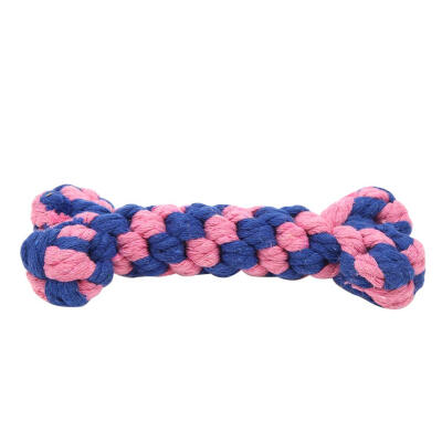 

Pet Dog Bone Shaped Cotton Rope Toy Puppy Braided Knot Teeth Cleaning Toys