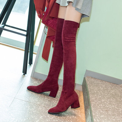 

High-heeled boots show thin elastic boots fashion boots in autumn&winter of 2018