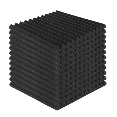 

12pcs Acoustic Foam Panels Studio Soundproof Wedge Pads 30 x 30 x 25cm