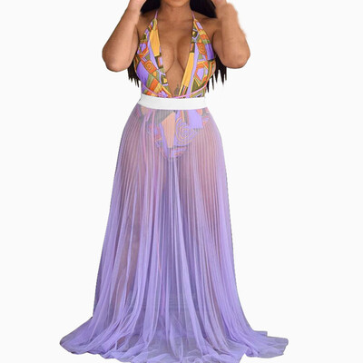 

Roseonmyhand Women Sexy Summer Mesh Bikini Cover Up Beach Maxi Long Dress