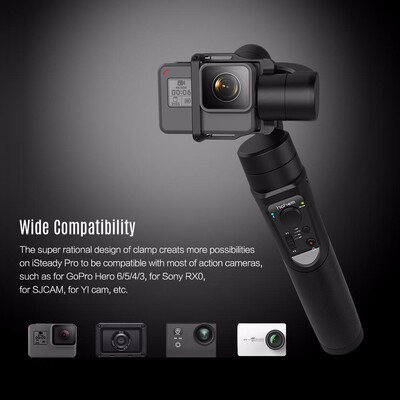 

Hohem iSteady Pro 3-Axis Handheld Stabilizing Gimbal Support Motion Timelapse APP Remote Control Built-in 4000mAh Battery for GoPr