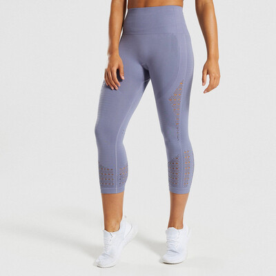 

Tailored Ladie Hollow-out High-waist Hip-up Yoga Pants Leisure Running Seven-minut Pants