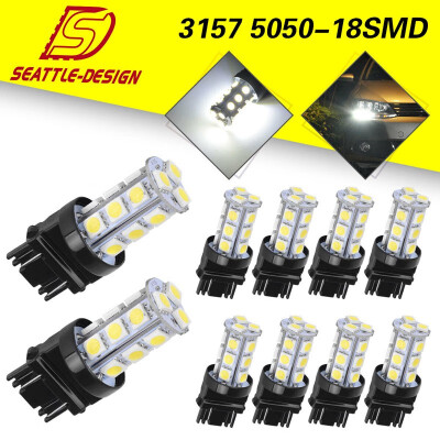 

10x 3157 3156 White 5050 18-LED Tail Brake Stop Backup Reverse LED Light Bulbs