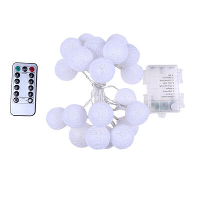 

20LED Cotton Balls Garland String Lights Fairy Lamp Holiday Bedroom Decor