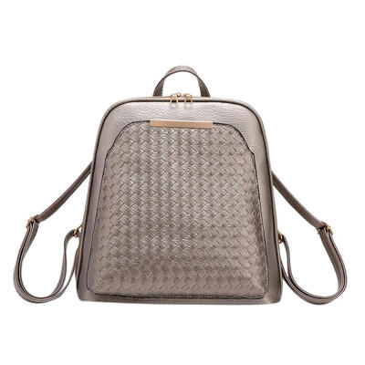

Solid Color Woven Girls Backpacks Women Shoulder Handbags School Knapsacks