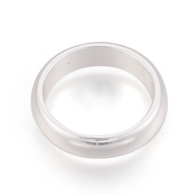 

Electroplated Synthetic Non-magnetic Hematite Rings Silver Plated Size 11 20mm