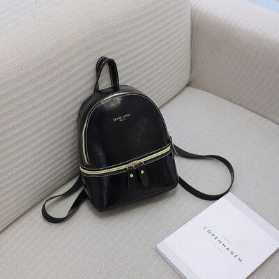 

2019 New Style Fashion Hot Women PU Leather Zipper Backpacks Mini Travel School Sweet Gift Zipper Letter