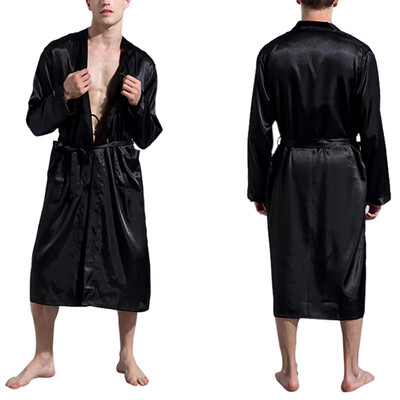 

Mens Silk Cardigan Kimono Robe With Sash