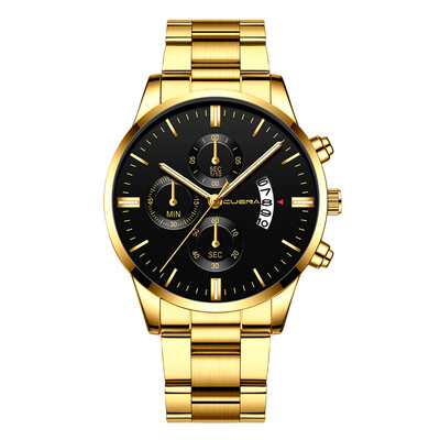 

Gobestart CUENA Men Fashion Military Stainless Steel Analog Date Sport Quartz Wrist Watch