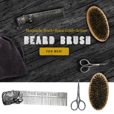 

Toponeto Beard Brush Beard Comb Kit For Men Beard Mustache Wood Beard Repair Set