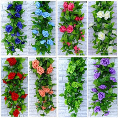 

25m Artificial Garland Silk Flowers Vine Ivy Home Wedding Garden Decor DDBS